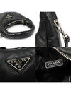 1BA384 Black Soft Padded Nappa Leather Silver Triangle Tote 2WAY - PRADA - BALAAN 7