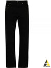 Denim Cotton Straight Jeans Black - SAINT LAURENT - BALAAN 2