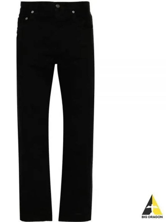 Denim Cotton Straight Jeans Black - SAINT LAURENT - BALAAN 2