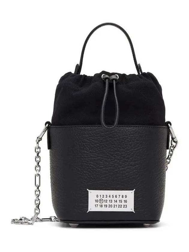 5AC Number Logo Texture Leather Bucket Bag Black - MAISON MARGIELA - BALAAN 2