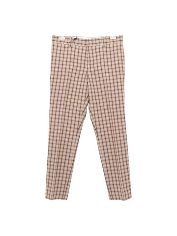 Men's Gingham Check Wool Straight Pants Beige Brown - BURBERRY - BALAAN 1