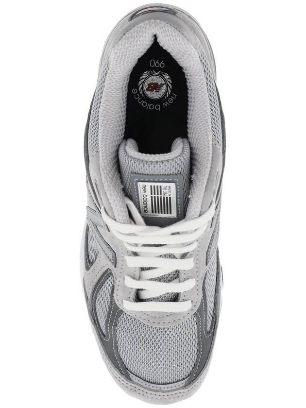 990v4 Core Low Top Sneakers Silver Grey - NEW BALANCE - BALAAN 3