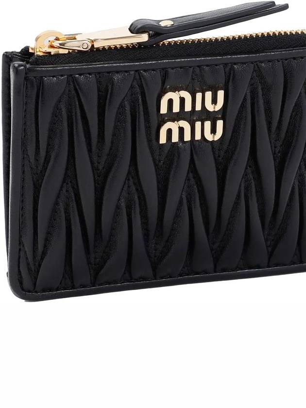 Matelasse Nappa Leather Card Wallet Black - MIU MIU - BALAAN 5