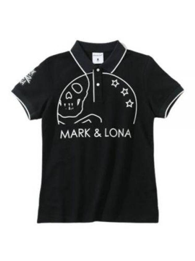 Golf New Skull Selen MLW 3A AP01 BLACK Women s Collar Short Sleeve T Shirt Regular Fit - MARK & LONA - BALAAN 2