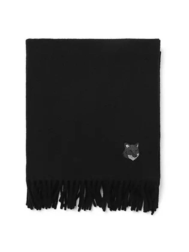 Wool Fox Head Muffler Black - MAISON KITSUNE - BALAAN 3