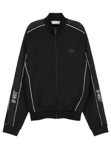 Tape Logo Panel Track Jacket Black - OFF WHITE - BALAAN 1