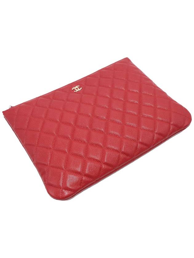 Chanel A82545 Red Caviar Gold Classic New Medium Clutch No 28 - CHANEL - BALAAN 4