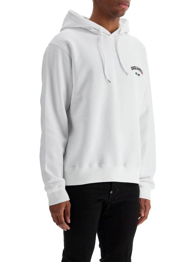 white cotton hoodie with embroidered logo - DSQUARED2 - BALAAN 2