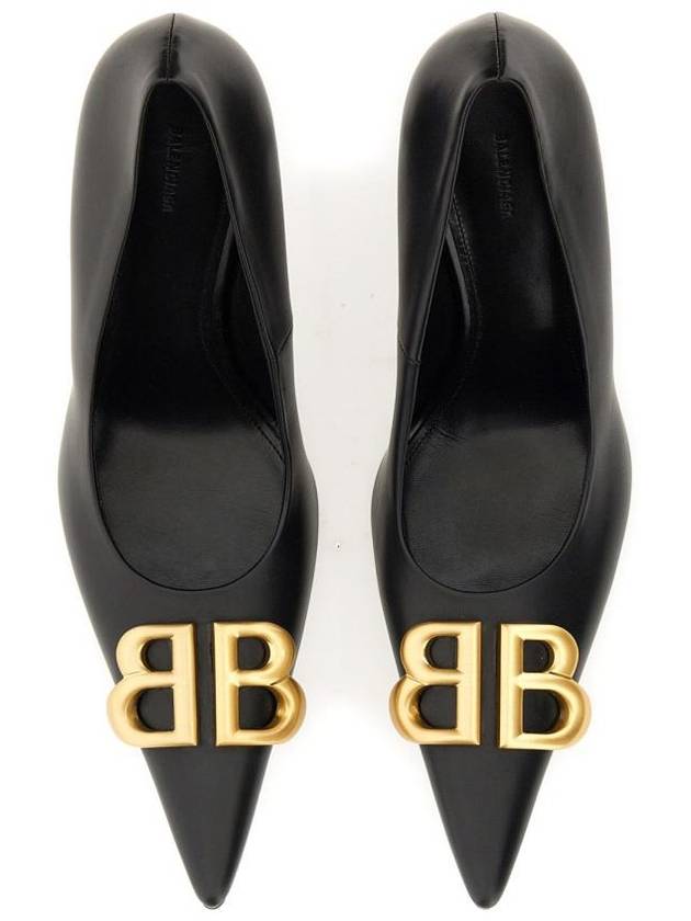 Women's Logo Plaque Pointed toe Heels BLACK - BALENCIAGA - BALAAN 6