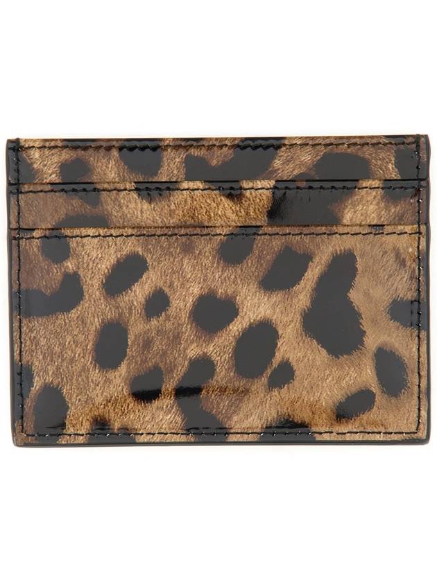 Leopard Print Leather Card Wallet Brown B0020373863 - DOLCE&GABBANA - BALAAN 4