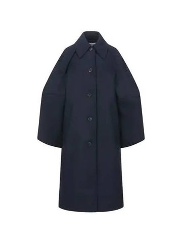 J W Anderson Women s Balloon Sleeve Wool Coat Navy CO0238 PG1012 - JW ANDERSON - BALAAN 1