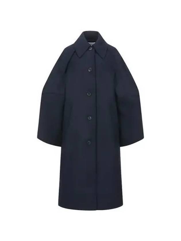 Coat Women Balloon Sleeve Wool Navy - JW ANDERSON - BALAAN 1