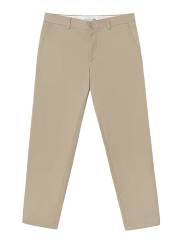 Men's Tapered Fit Cotton Stretch Chino Pants Beige - LACOSTE - BALAAN 1