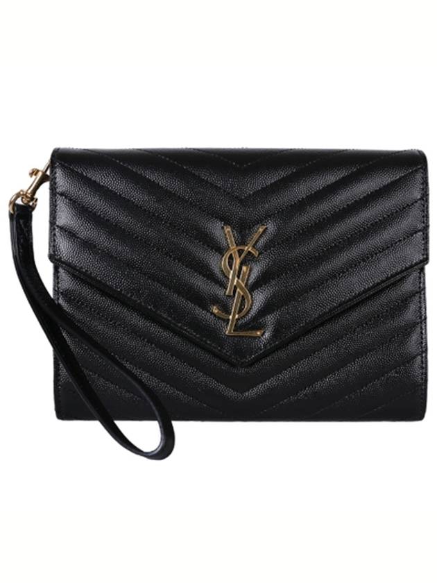 Grain De Poudre Cassandre Clutch Bag Black - SAINT LAURENT - BALAAN 2