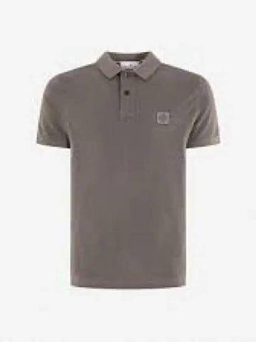 Compass Patch Short Sleeve Polo Shirt Grey - STONE ISLAND - BALAAN 1