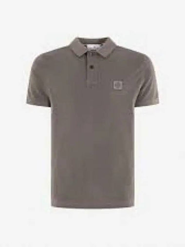 Compass Patch Short Sleeve Polo Shirt Grey - STONE ISLAND - BALAAN 1