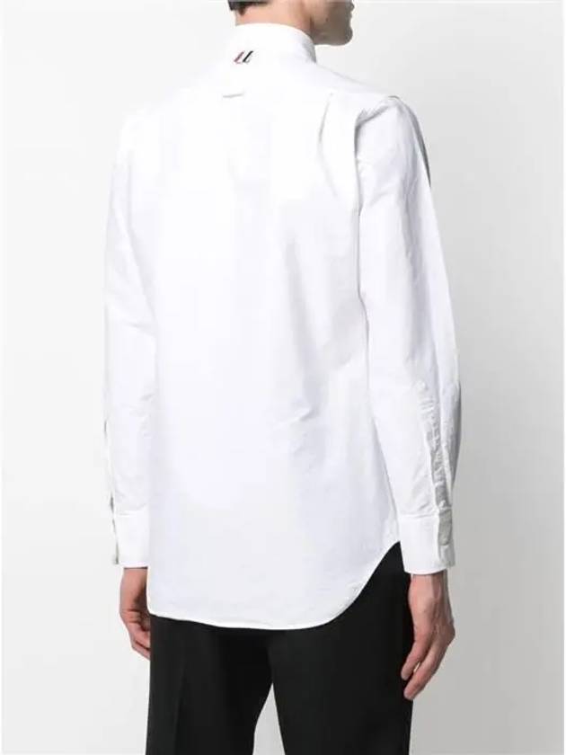 Oxford Grosgrain Placket Cotton Long Sleeve Shirt White - THOM BROWNE - BALAAN 8