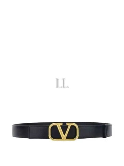 V Logo Leather Belt Black - VALENTINO - BALAAN 2