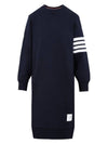 Classic Loopback 4-Bar Sweater Midi Dress Light Navy - THOM BROWNE - BALAAN 2