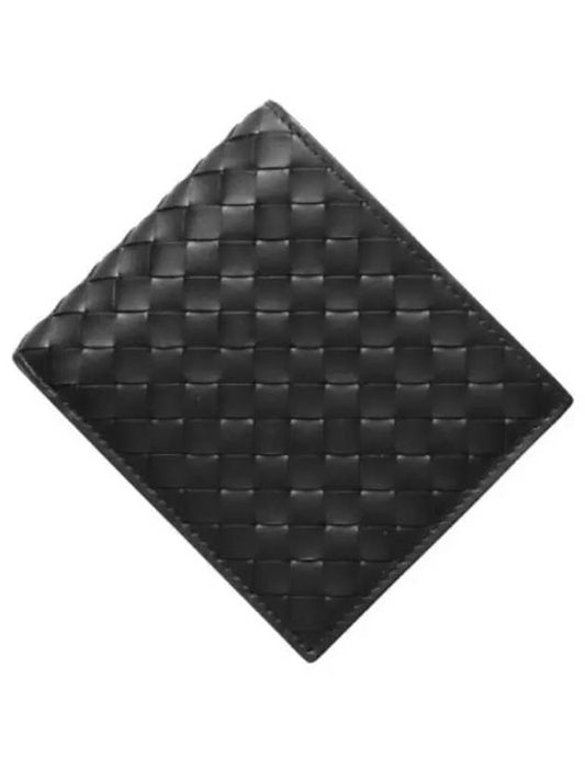 Men's Intrecciato Half Wallet Black - BOTTEGA VENETA - BALAAN 2