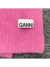 Logo Patch Wool Blend Muffler Pink - GANNI - BALAAN 4