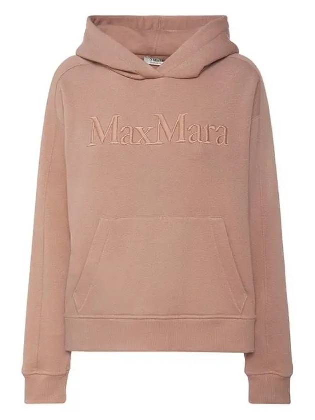 MAESTRO logo embroidery brushed hoodie rose beige 2399260233 003 - MAX MARA - BALAAN 1