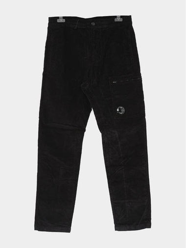 Corduroy Lens Cargo Straight Pants Black - CP COMPANY - BALAAN 1