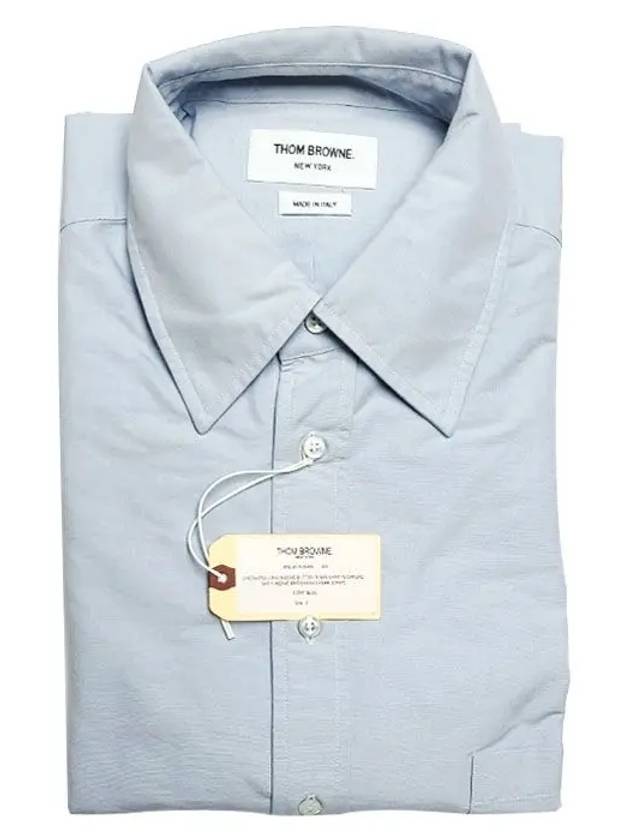 Striped Detail Long Sleeved Shirt Light Blue - THOM BROWNE - BALAAN 3