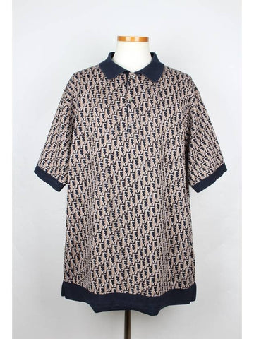 Oblique jacquard collar short sleeve knit XL 105 - DIOR - BALAAN 1