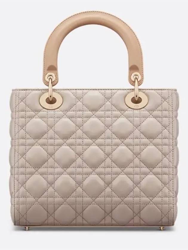 Lady Cannage Medium Lambskin Tote Bag Beige - DIOR - BALAAN 3