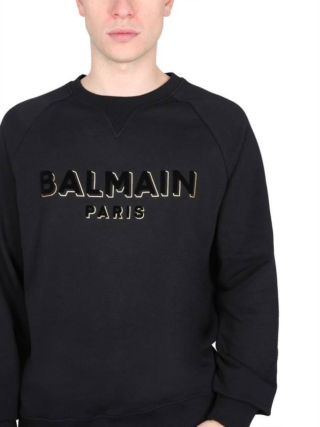 23 fw Flock Metallic Logo Sweatshirt BH1JQ005BB99EGO B0040372622 - BALMAIN - BALAAN 5