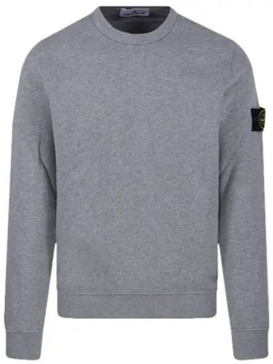 Brushed Cotton Fleece Garment Dyed Crewneck Sweatshirt Melange Grey - STONE ISLAND - BALAAN 2