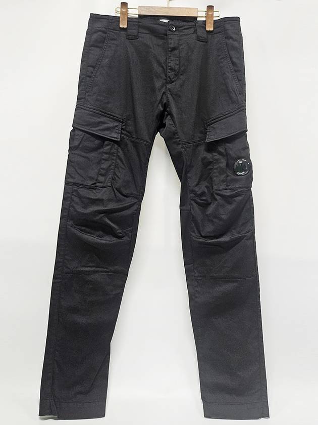 Stretch Sateen Ergonomic Lens Cargo Straight Pants Black - CP COMPANY - BALAAN 2