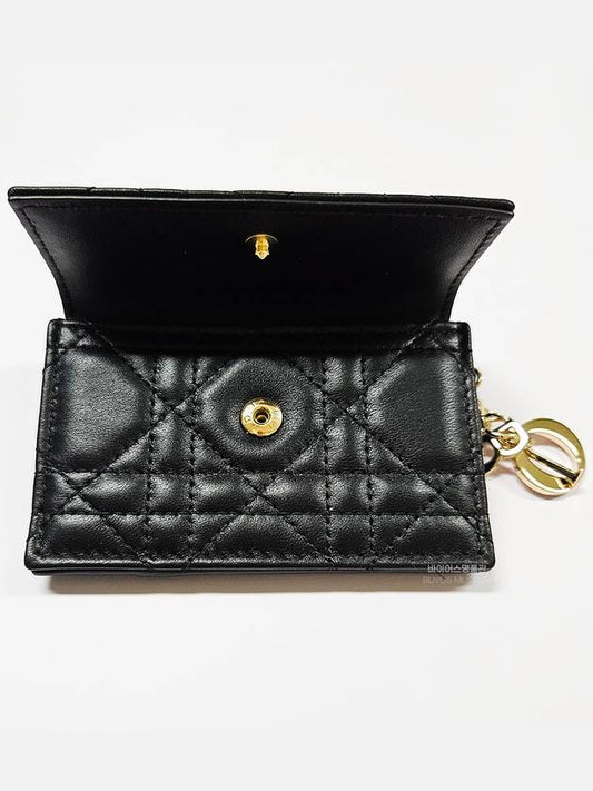 Lady Small Lambskin Flap Pocket Card Wallet S6015ONMJ M900U - DIOR - BALAAN 2