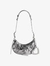 Metallic Le Cagol XS Lambskin Shoulder Bag Dark Silver - BALENCIAGA - BALAAN 3