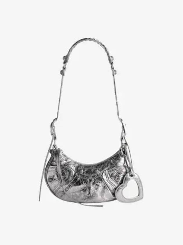 Metallic Le Cagol XS Lambskin Shoulder Bag Dark Silver - BALENCIAGA - BALAAN 2