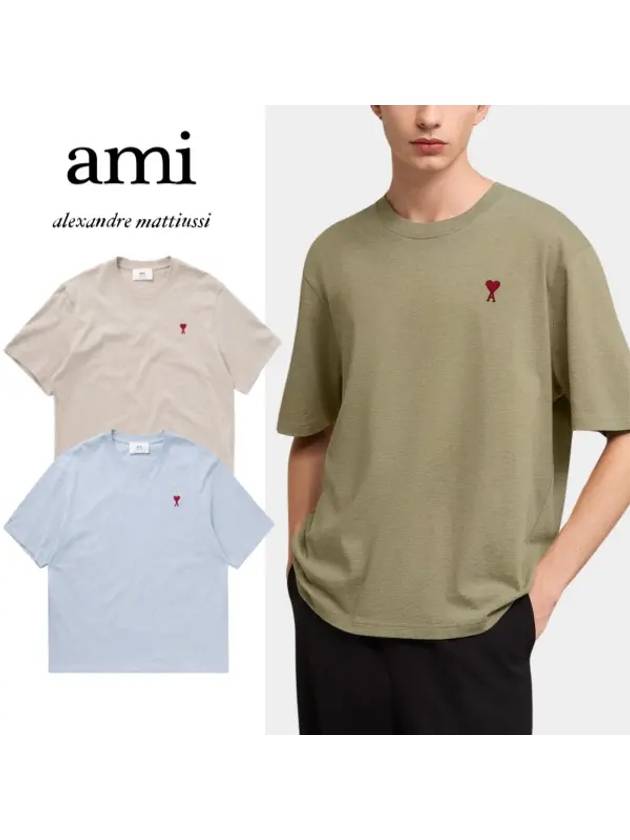 Unisex heart logo cotton short sleeve tshirt UTS005 726 - AMI - BALAAN 1