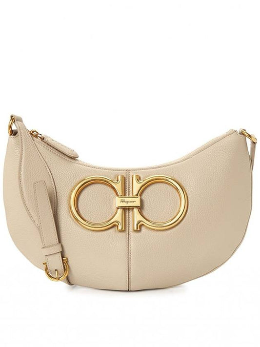 Maxi Gancini Shoulder Bag Beige - SALVATORE FERRAGAMO - BALAAN 2