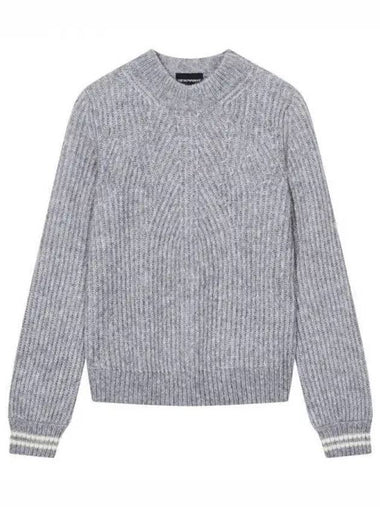 Women s Alpaca Blend Ribbed Knit Gray - EMPORIO ARMANI - BALAAN 1