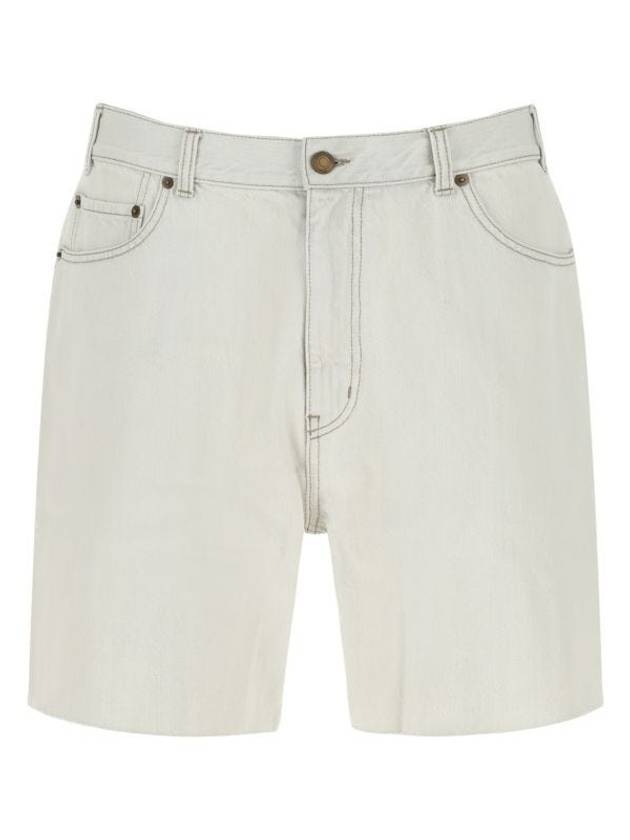 Men's Baggy Denim Shorts White - SAINT LAURENT - BALAAN 1