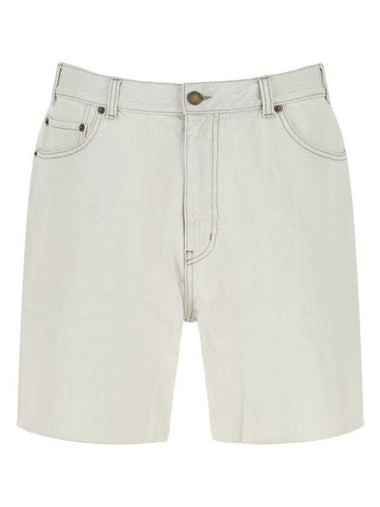 Men's Baggy Denim Shorts White - SAINT LAURENT - BALAAN 1