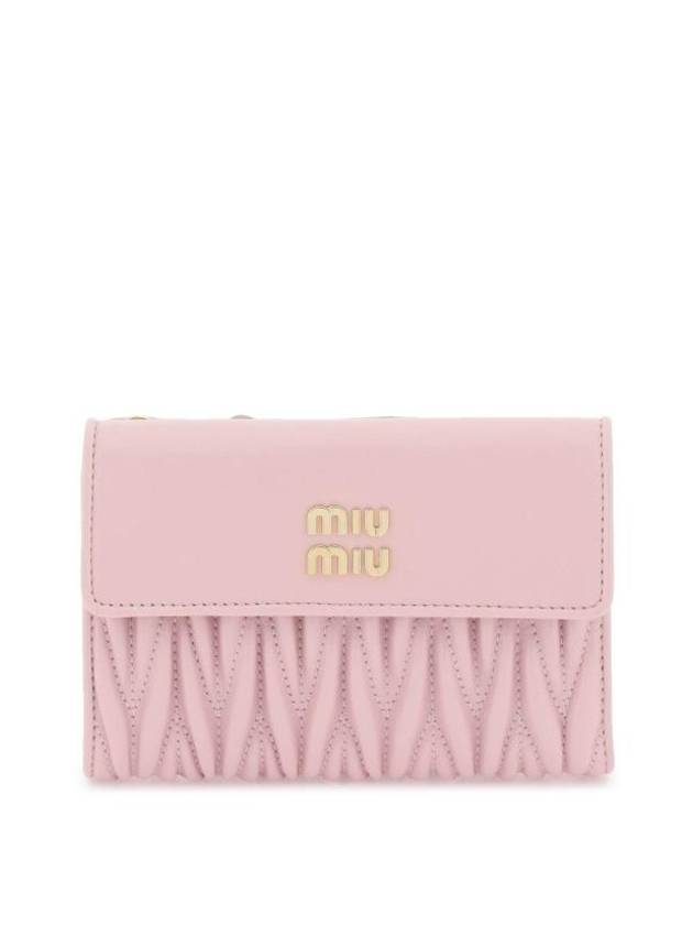 Materasse Nappa Leather Half Wallet Alabaster Pink - MIU MIU - BALAAN 1