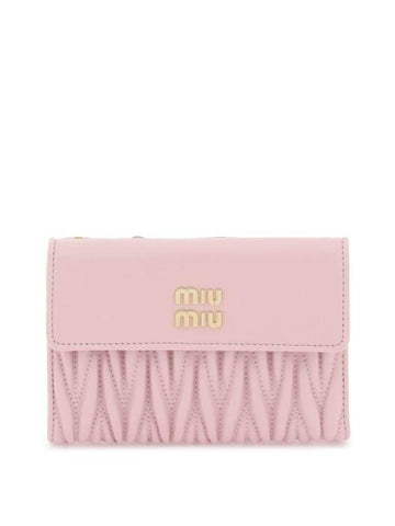 Materasse Nappa Leather Half Wallet Alabaster Pink - MIU MIU - BALAAN 1