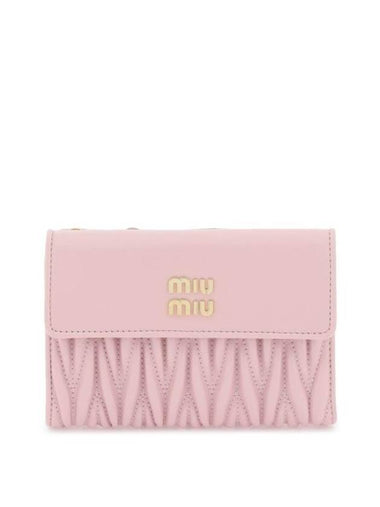 Materasse Nappa Leather Half Wallet Alabaster Pink - MIU MIU - BALAAN 1