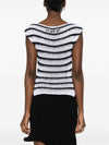 Striped Sleeveless Knit Top White - MARNI - BALAAN 4