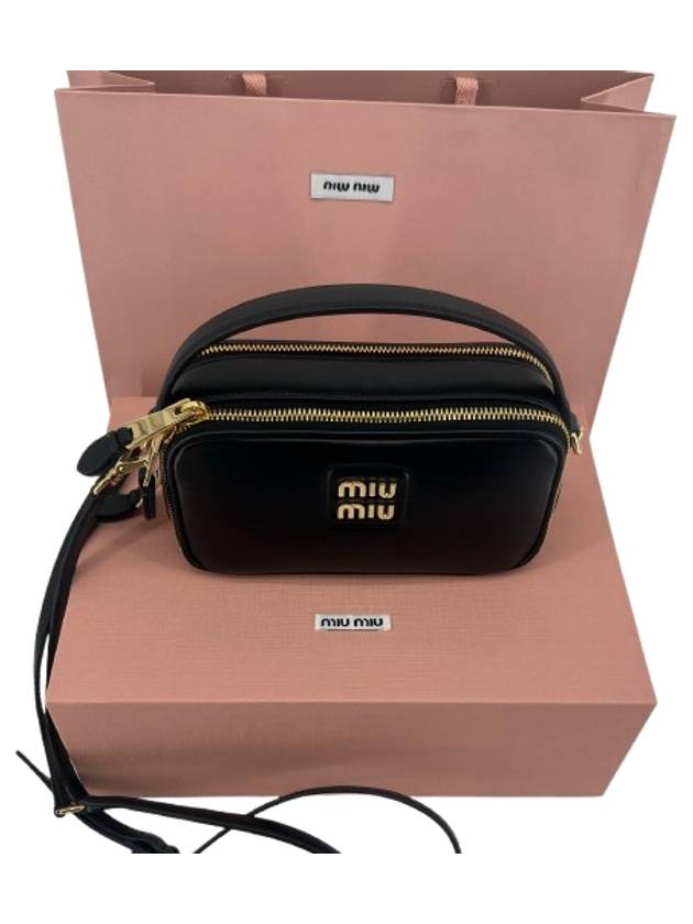 Square leather gold logo shoulder bag - MIU MIU - BALAAN 7