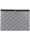 Monogram Coated Canvas Medium Clutch Bag Grey - THOM BROWNE - BALAAN 2