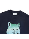 Vibrant Fox Head Relaxed Fit Sweatshirt Navy - MAISON KITSUNE - BALAAN 4