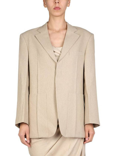 Women's La Veste D'homme Boxy Blazer Jacket Beige - JACQUEMUS - BALAAN 2