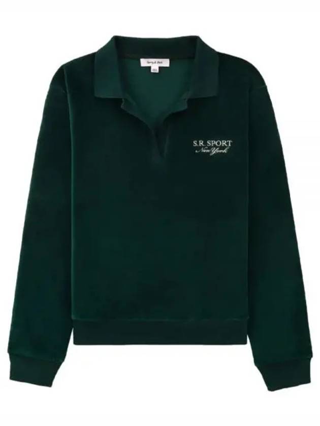 Sports Velor Polo Sweatshirt Green - SPORTY & RICH - BALAAN 2